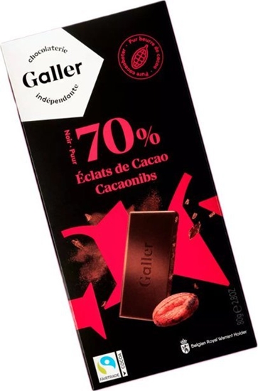 Picture of Chocolate tablet Galler Dark Cocoa Nibs, 80 g