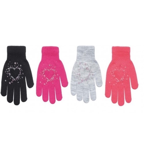 Picture of Cimdi meitenēm plānas Sirds 16 cm dažādas R-012A-16