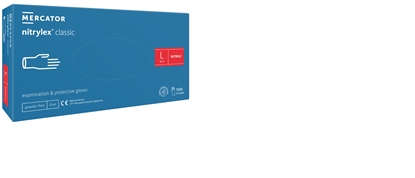 Attēls no Cimdi nitrila Nitrylex Classic, bez pūdera, zili, L izm., 100gab