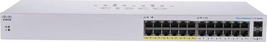 Picture of Cisco Cisco switch CBS110-24PP, 24xGbE RJ45, 2xSFP (combo with 2 GbE), fanless, PoE, 100W - REFRESH