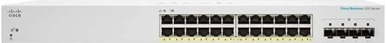 Picture of Cisco Cisco switch CBS220-24P-4G, 24xGbE RJ45, 4xSFP, PoE+, 195W - REFRESH