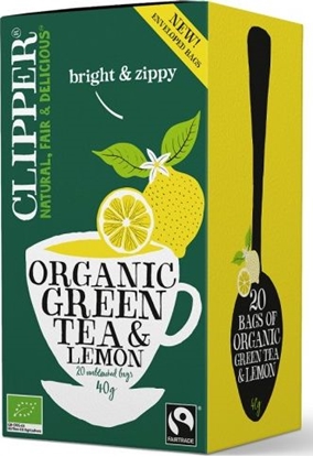 Attēls no Clipper HERBATA ZIELONA Z CYTRYN FAIR TRADE BIO 40 g (20 x 2 g) - CLIPPER