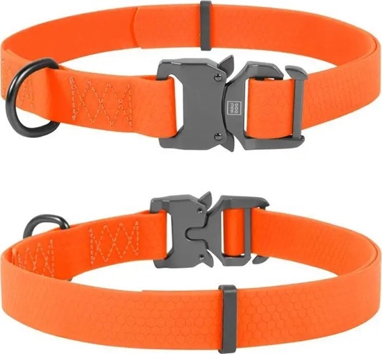 Picture of Collar WAU DOG OBROA WATERPROOF L 2,5/34-49cm   PVC POMARACZOWA
