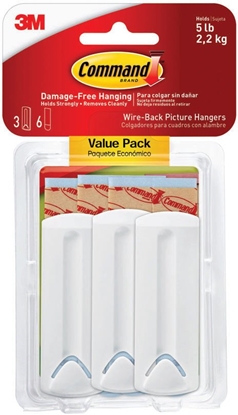 Picture of Command billedophæng til wire Value Pack, hvid, 3 ophæng + 6