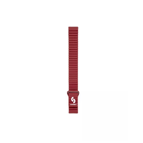 Picture of Connect 20mm Flat head Leather - Silicone Loop Magnetic Watch Strap (130mm M/L) Wine Red