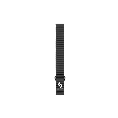 Attēls no Connect 20mm Flat head Leather - Silicone Loop Magnetic Watch Strap (130mm M/L) Black