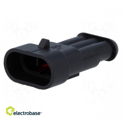Picture of Connector: wire-wire; Superseal 1.5; plug; male; PIN: 3; IP67; 24VDC