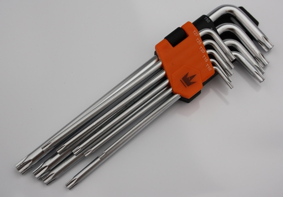 Изображение Corona Zestaw kluczy trzpieniowych torx typ L T10-T50 z otworem 9szt. (C6615)