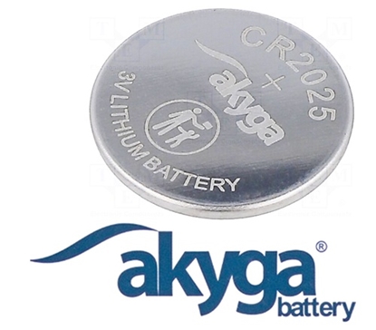 Изображение CR2025 baterija 3V Akyga litija - 1 gb. bez iepakojuma (20gb. industriālais iep.)