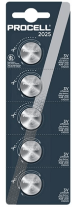 Picture of CR2025 baterijas 3V Duracell Procell litija 2025 blisterī 5 gb.
