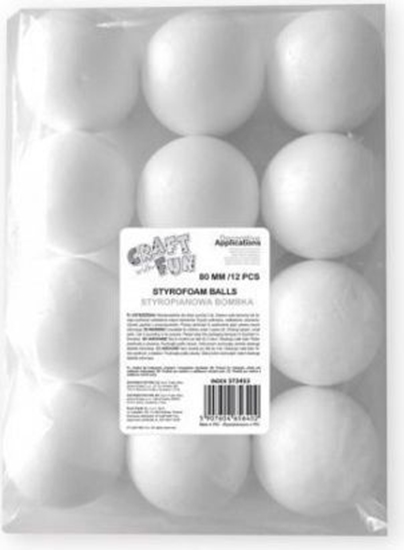 Picture of Craft with Fun Bombka styropianowa 80mm, 12 elementów