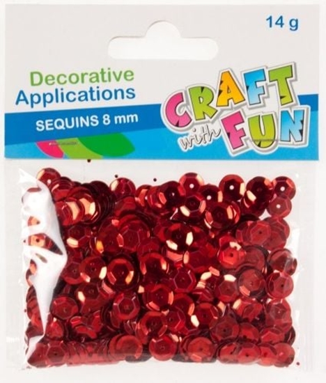 Picture of Craft with Fun Cekiny metalc guzik czerwone 8mm (384020)