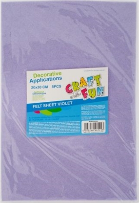 Picture of Craft with Fun CF OZDOBA DEK FILC ARKUSZ 20X30/5SZT FIOL 40/80