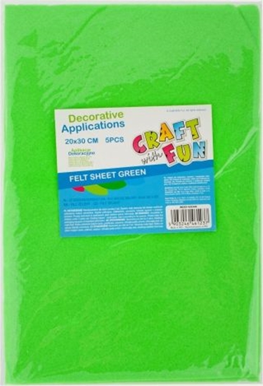 Picture of Craft with Fun CF OZDOBA DEK FILC ARKUSZ 20X30/5SZT ZIEL 40/80