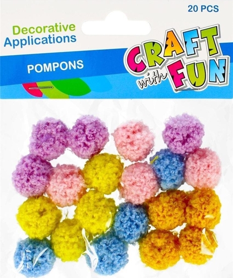Изображение Craft with Fun CF OZDOBA DEK POMPON KASZMIR KOL 20SZT 2CM12/144