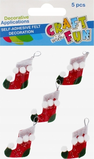 Picture of Craft with Fun OZDOBA BN FILC SKARPETA SPRZYL 5SZT CF PBH12/144