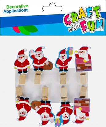 Attēls no Craft with Fun OZDOBA BN KLAMERKI MIKOLAJ 8SZT CF PBH 12/288