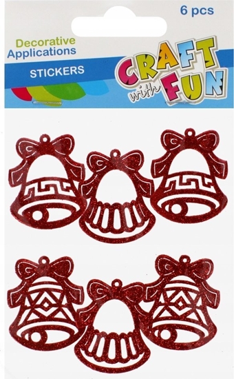 Picture of Craft with Fun OZDOBA BN NAKLEJKI DZWONKI BROK CZER 6SZT 12/144