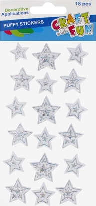 Attēls no Craft with Fun OZDOBA BN NAKLEJKI GWIAZDKI 18SZT PUFFY CF12/288