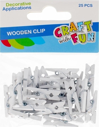 Attēls no Craft with Fun OZDOBA DEK DREW SPINACZ 25SZT 2,5CM BIA CF12/144