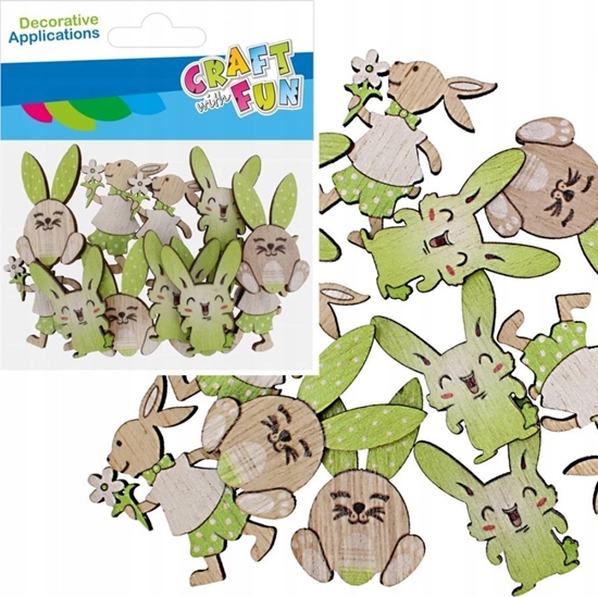 Picture of Craft with Fun OZDOBA DEK DREW ZAJACZ SPRZYL 12SZT CF PBH12/288