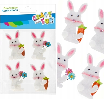 Attēls no Craft with Fun OZDOBA DEK FILC ZAJACZ SPRZYL 4SZT CF PBH 12/144