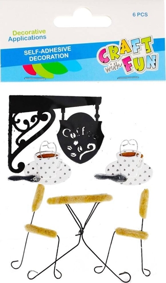 Изображение Craft with Fun OZDOBA DEK NAKLEJKI KAWIARNIA 6SZT CF PBH 12/144