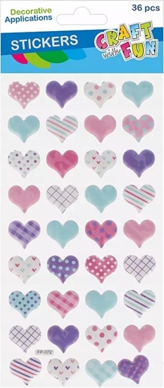 Изображение Craft with Fun OZDOBA DEK NAKLEJKI PUFFY SERCE 36SZT CF 12/288