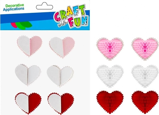 Изображение Craft with Fun OZDOBA DEK NAKLEJKI SERCA HARM 6SZT CF 12/144