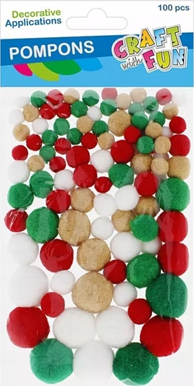 Изображение Craft with Fun OZDOBA DEK POMPON 100SZT/4KOL MIX CF PBH 12/144