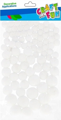 Изображение Craft with Fun OZDOBA DEK POMPON 90SZT BIEL CF PBH 12/144