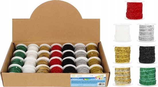 Изображение Craft with Fun OZDOBA DEK TASMA AKSAMIT 1M/1CM 7MIX DISP28/280