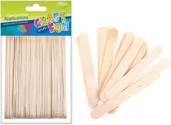 Изображение Craft with Fun Ozdoba Dekoracyjne Drewniane Patyczki Opakowanie 60 (W 004)