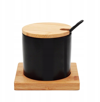 Picture of CUKIERNICZKA CERAMICZNA Z BAMBUSOW PODSTAWK 350ML BRUNBESTE BB-4501