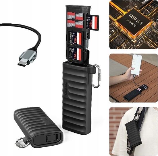 Picture of Czytnik Telesin Czytnik Kart Pamici Sd Microsd Tf Na Usb Type-c Usb-c 3.1 Ip54 312 Mb/s / S6-mcr-01