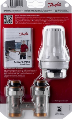 Изображение Danfoss Zestaw 2-elementowy prosty - gowica RAE-K, modu przyczeniowy VKO DANFOSGrzejniki KERMI,KORADO,KORAD,PURMO,RADSON,STELRAD