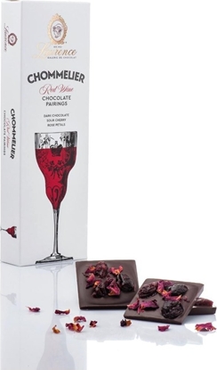 Attēls no Dark chocolate with dried sour cherries and rose petals Laurence Chommelier Red Wine, 100 g