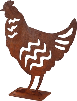 Attēls no DECORATION CHICKEN RUST 25X10X28.8CM