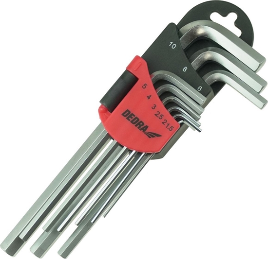 Изображение Dedra Klucze szecioktne dugie 1.5-10mm zestaw 9szt, CRV