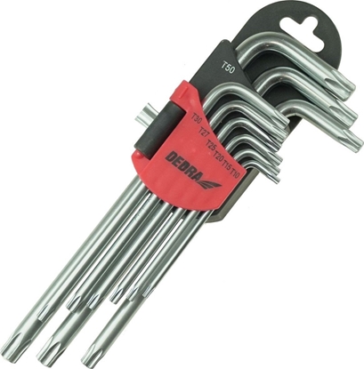 Изображение Dedra Klucze torx dugie T10-T50 zestaw 9szt, CRV