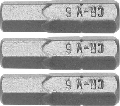 Изображение Dedra Kocówki wkrtakowe Hex H6x25mm, 3szt blister (18A04H60-03)