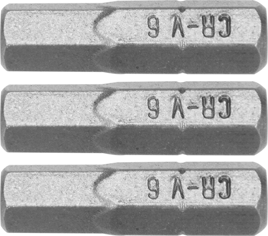 Изображение Dedra Kocówki wkrtakowe Hex H6x25mm, 3szt blister (18A04H60-03)