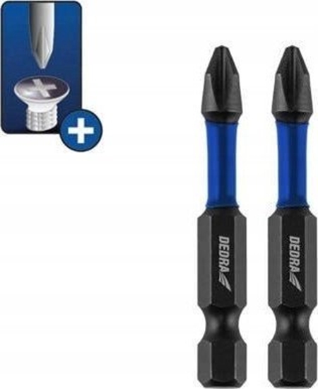 Изображение Dedra Kocówki wkrtakowe udarowe Phillips PH2x50mm, 2szt. blister