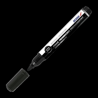 Изображение Dedra Marker techniczny permanentny czarny,okrgy 1.5mm, 2szt