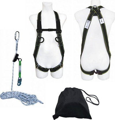 Picture of Dedra Zestaw do pracy na dachu,szelki,lina 15m,urzdzenie samoz