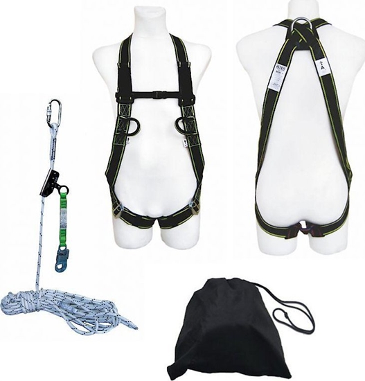 Picture of Dedra Zestaw do pracy na dachu,szelki,lina 15m,urzdzenie samoz