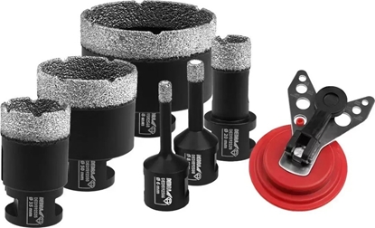 Picture of Dedra Zestaw koronek diamentowych VB 6,8,20,35,50,68mm, prowadnik