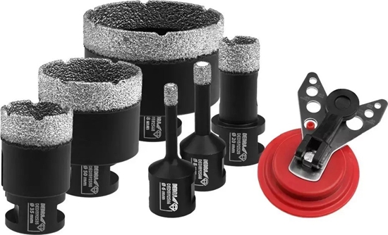 Picture of Dedra Zestaw koronek diamentowych VB 6,8,20,35,50,68mm, prowadnik