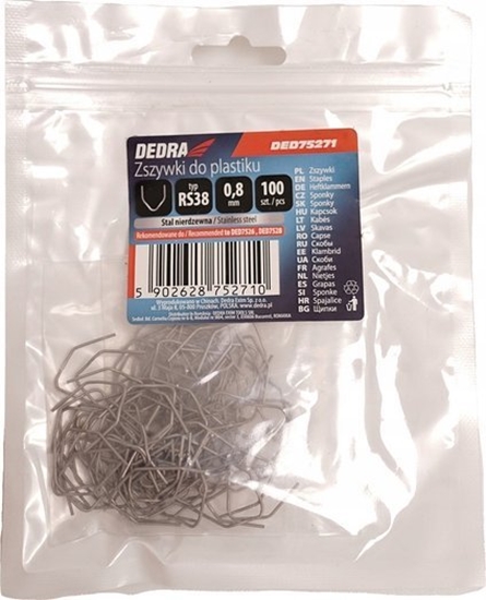 Picture of Dedra Zszywki do plastiku typ RS38, 0.8mm, V do naroników ,100szt