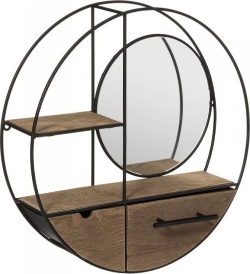 Picture of Dekoracja domu Metalowa póka cienna Josie z lustrem